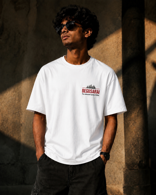 Begusarai Oversized T-Shirt | The Industrial Capital of Bihar | Premium Cotton Streetwear | Black
