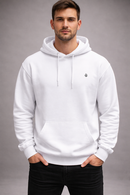 Men’s White Guardian Angel Silhouette Graphic Hoodie