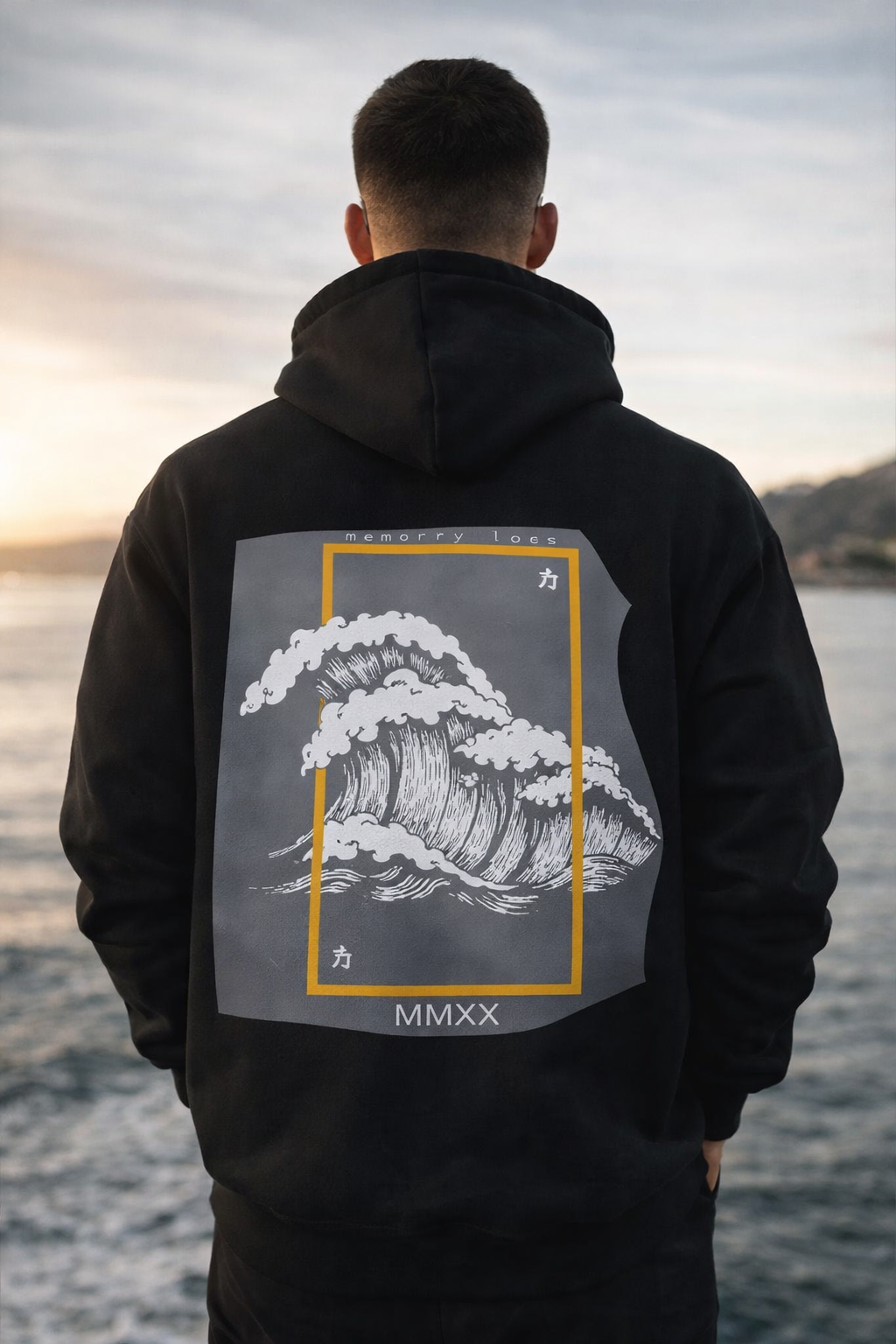 Men’s Black “Memory Loss” MMXX Wave Graphic Hoodie