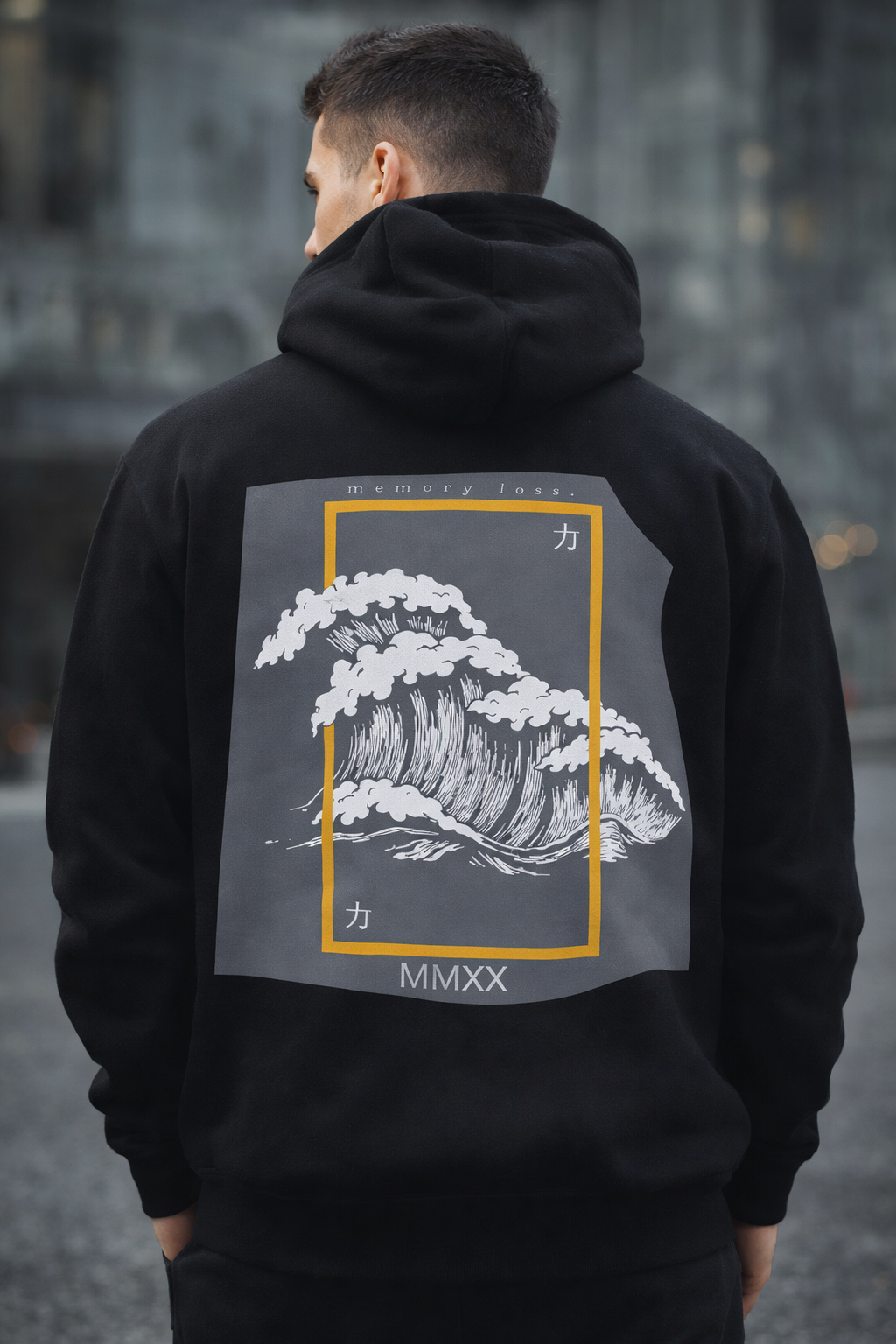 Men’s Black “Memory Loss” MMXX Wave Graphic Hoodie