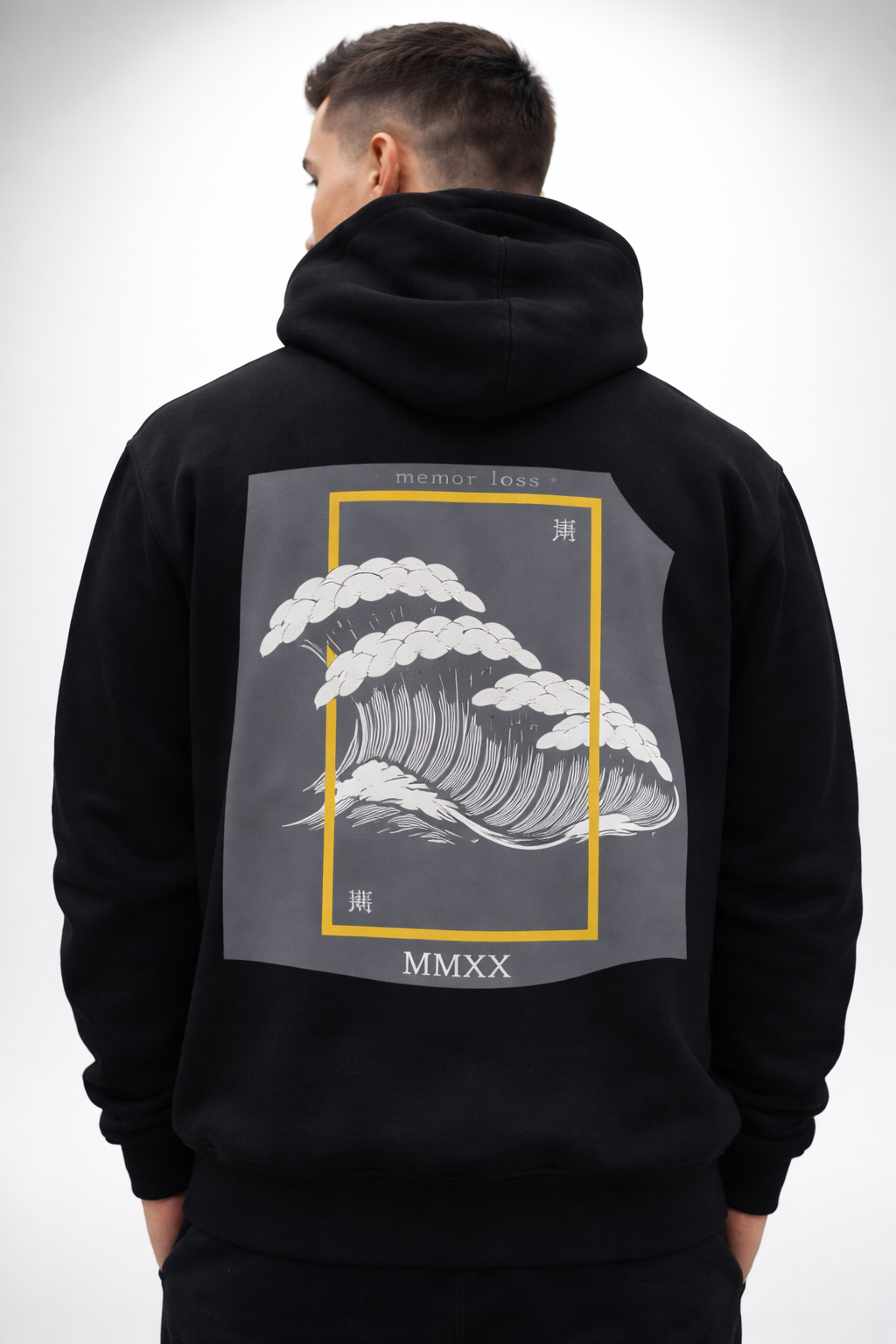 Men’s Black “Memory Loss” MMXX Wave Graphic Hoodie