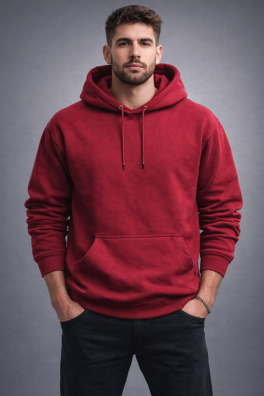 Men’s Maroon “Divine Renaissance” Angel Graphic Hoodie