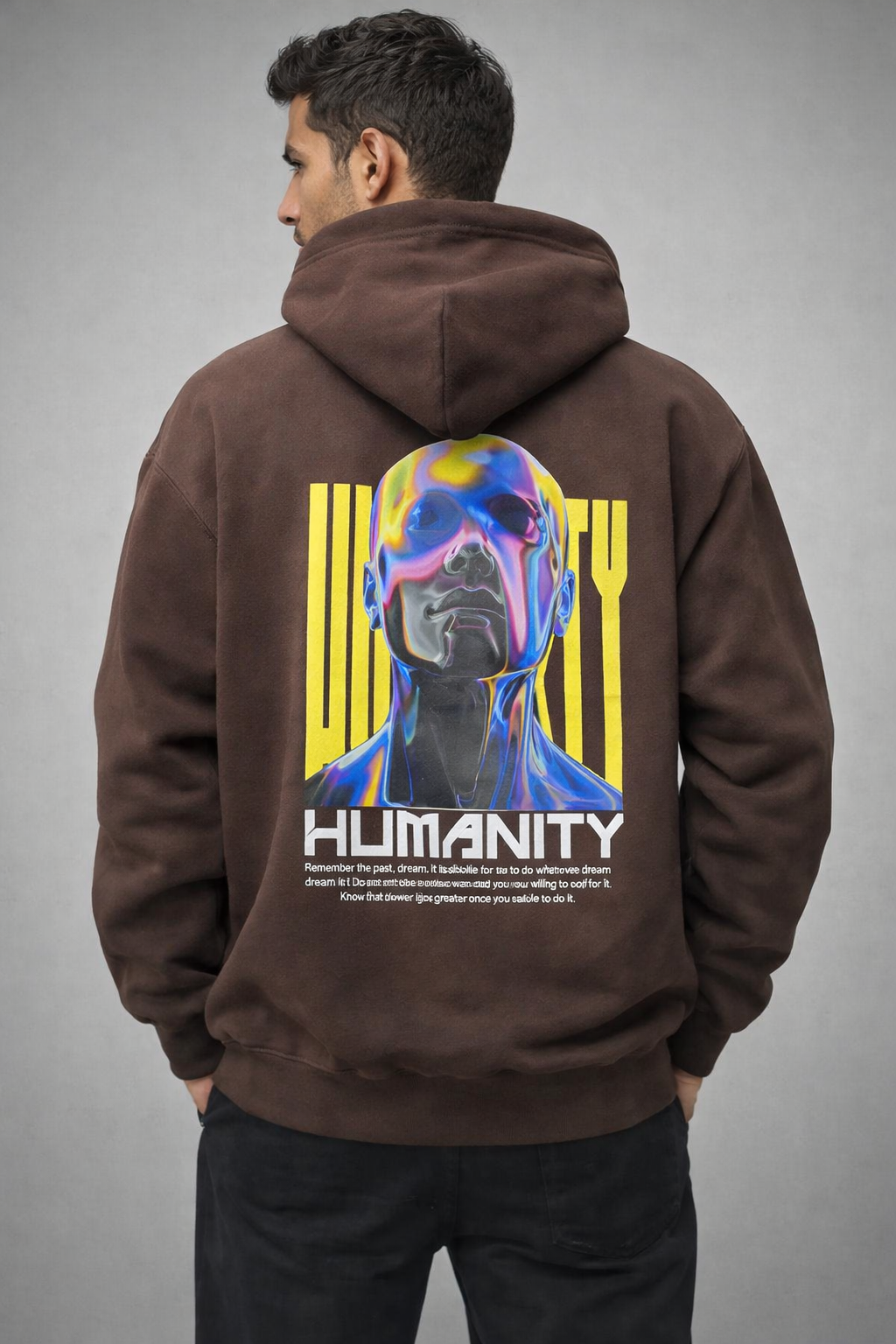 Humanity Vision Back Print Oversized Hoodie