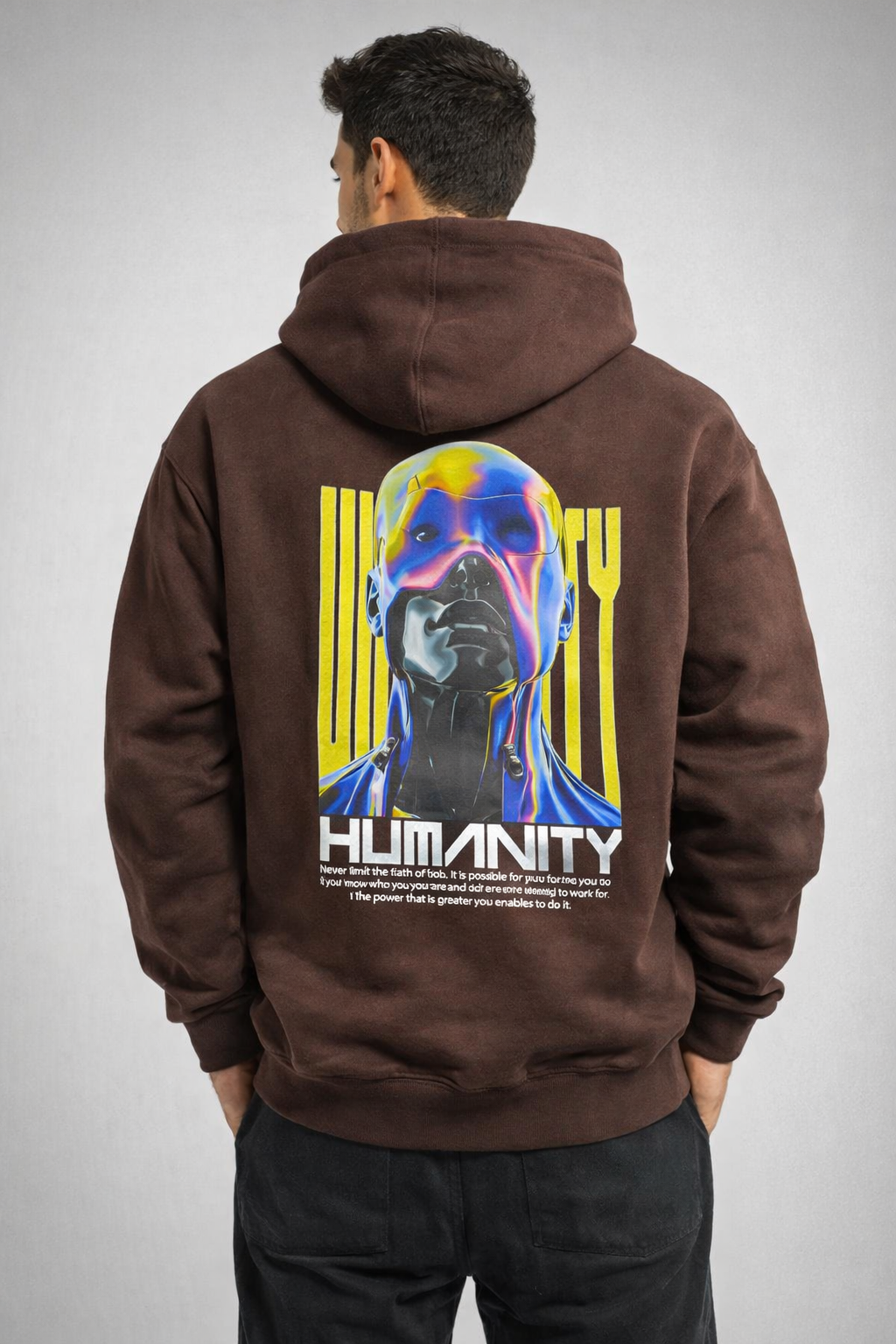 humanity vision back print oversized hoodie