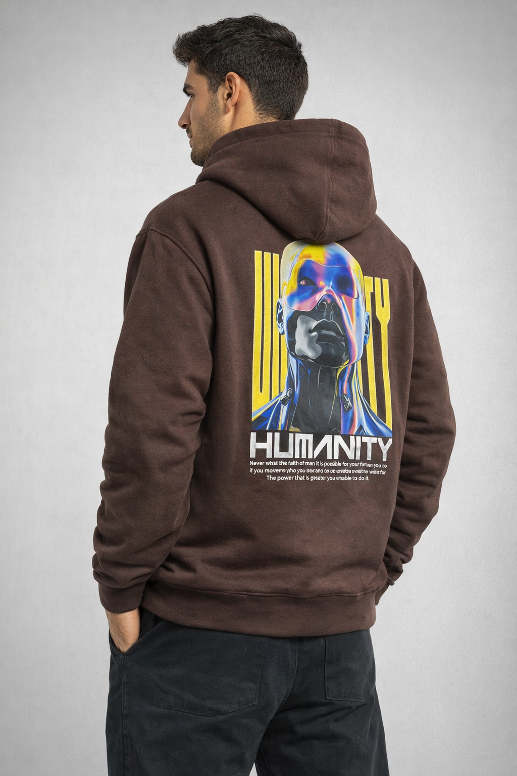 humanity vision back print oversized hoodie