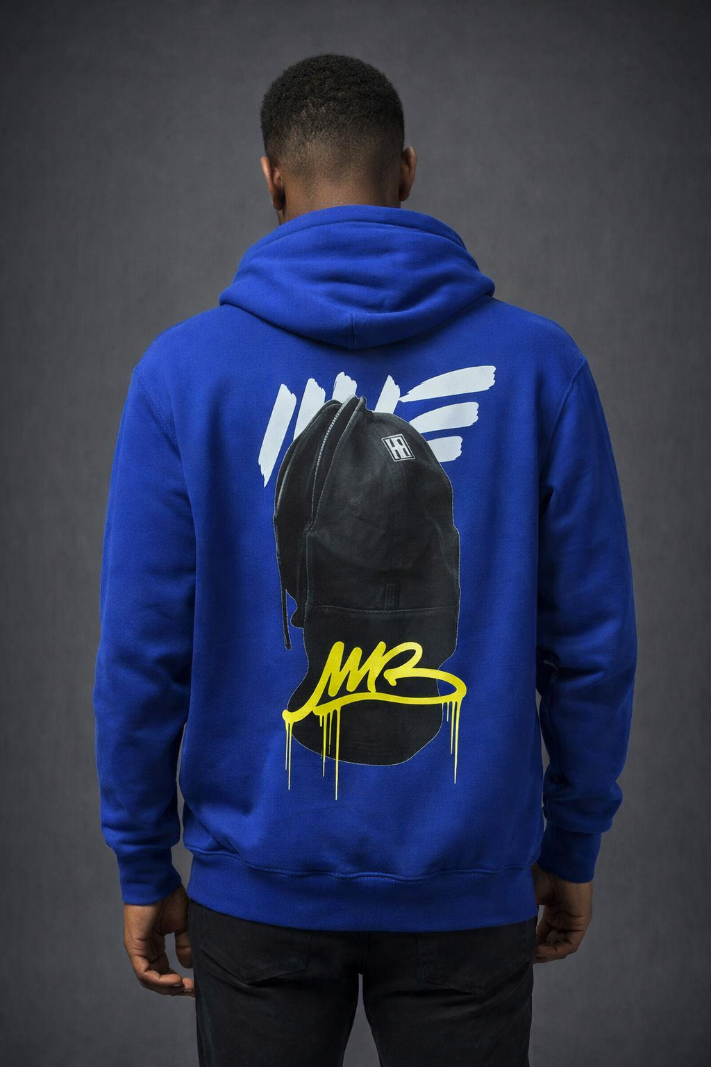 urban wings backpack graphic hoodie – royal blue
