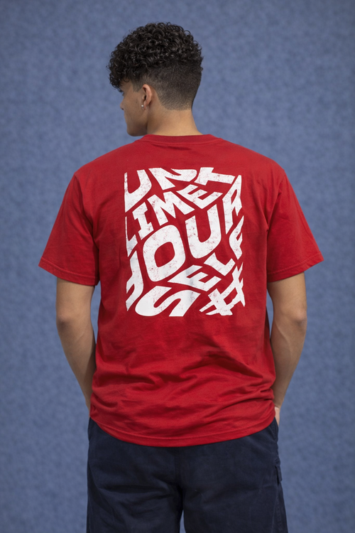 DARBHANGA Graphic Printed T-Shirt – Bold Urban Streetwear Cotton Tee (Red)