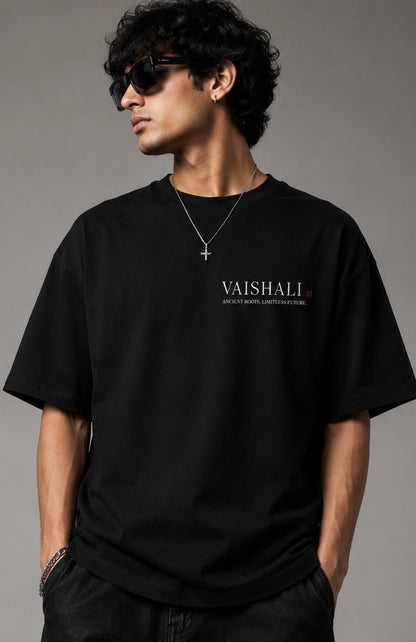Vaishali 31 Oversized T-Shirt | Ancient Roots Streetwear | Black Unisex