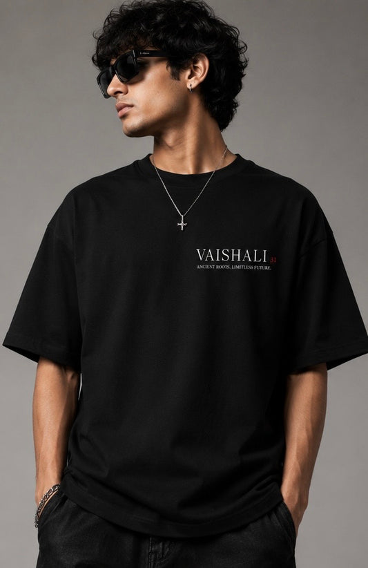 Vaishali 31 Oversized T-Shirt | Ancient Roots Streetwear | Black Unisex