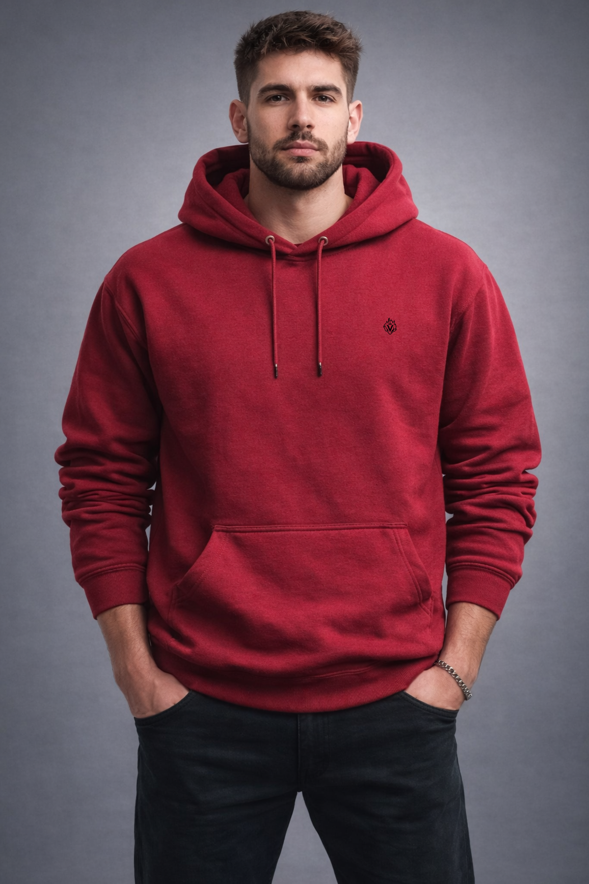 Men’s Maroon “Divine Renaissance” Angel Graphic Hoodie