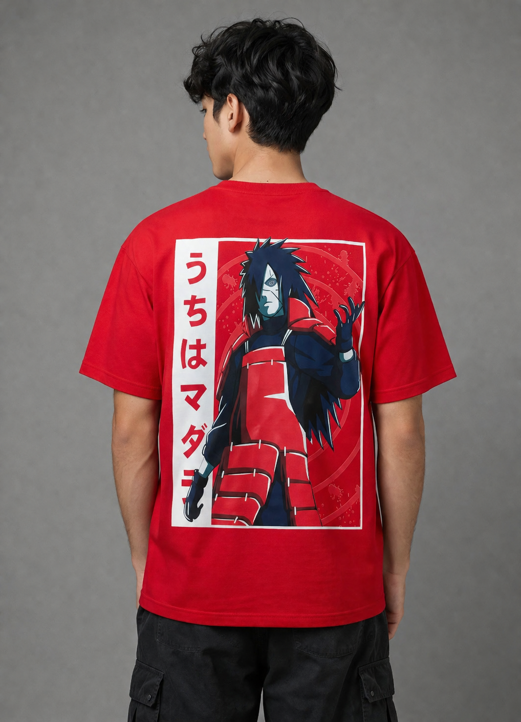 anime warrior oversized t-shirt | red graphic back print tee | the divine