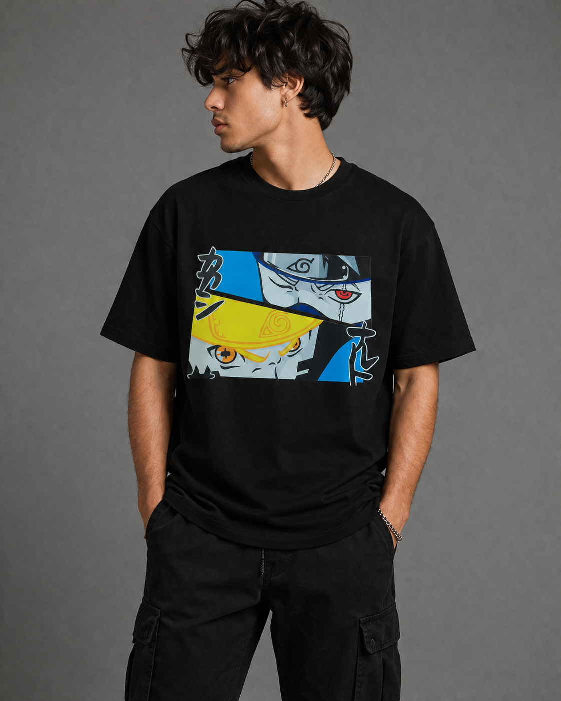 titan awakening oversized t-shirt | black anime graphic tee