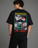 Masked Ninja Anime Oversized T-Shirt | Black Graphic Back Print Tee