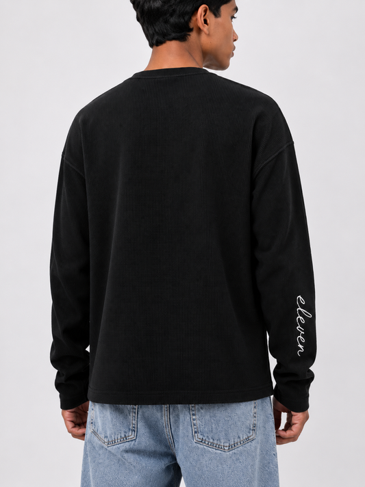 11:11 Waffle Oversized Full Sleeve T-Shirt – Premium Streetwear