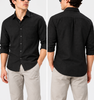 Men's Black  Linen Shirt Regular Fit|THE DIVINE