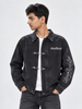 Mens's Black Vintage  Washed Denim Jacket | THE DIVINE