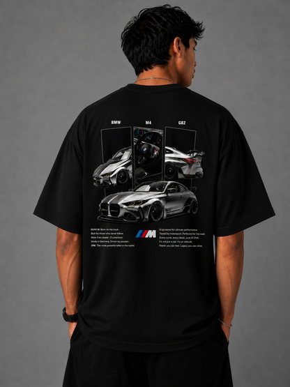 BMW M4 G82 Oversized T-Shirt | Black Performance Car Graphic Tee