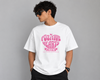 Positive Hearts Crew Oversized T-Shirt | White Graphic Cotton Tee