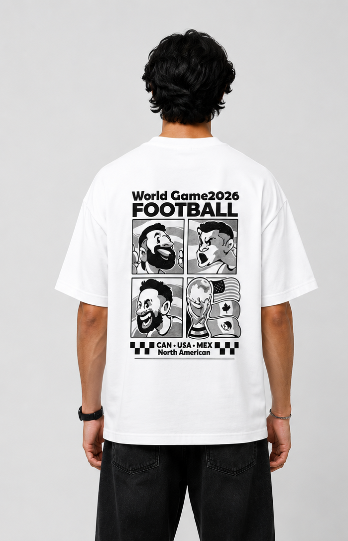 football world game graphic tee – white