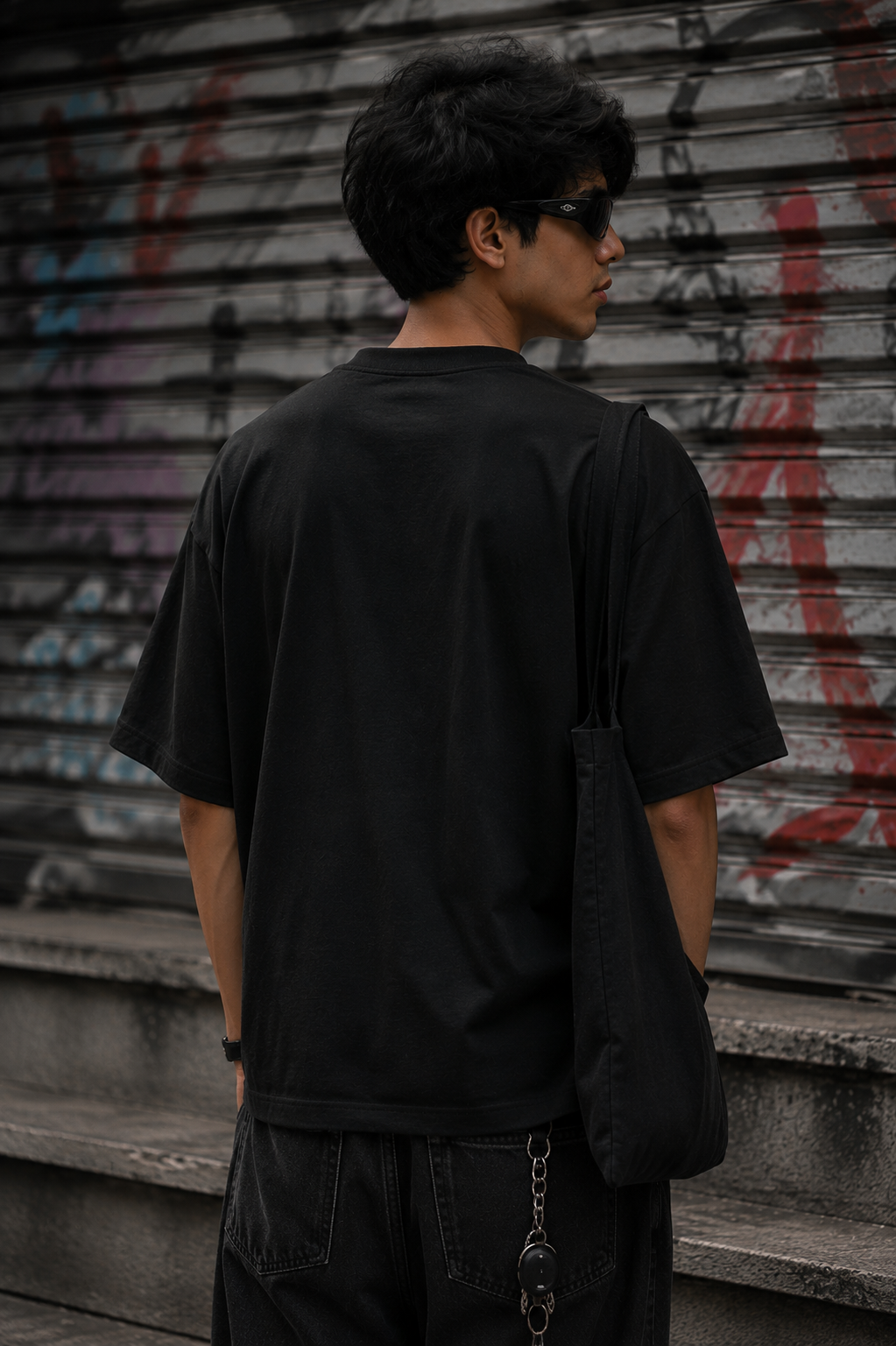 wakeup gen-z oversized black t-shirt | streetwear graphic tee