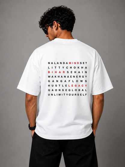 Nalanda Mindset Oversized Black T-Shirt | Premium Bihar Streetwear