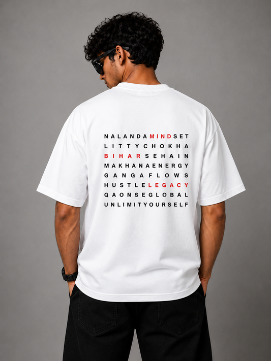 Nalanda Mindset Oversized Black T-Shirt | Premium Bihar Streetwear