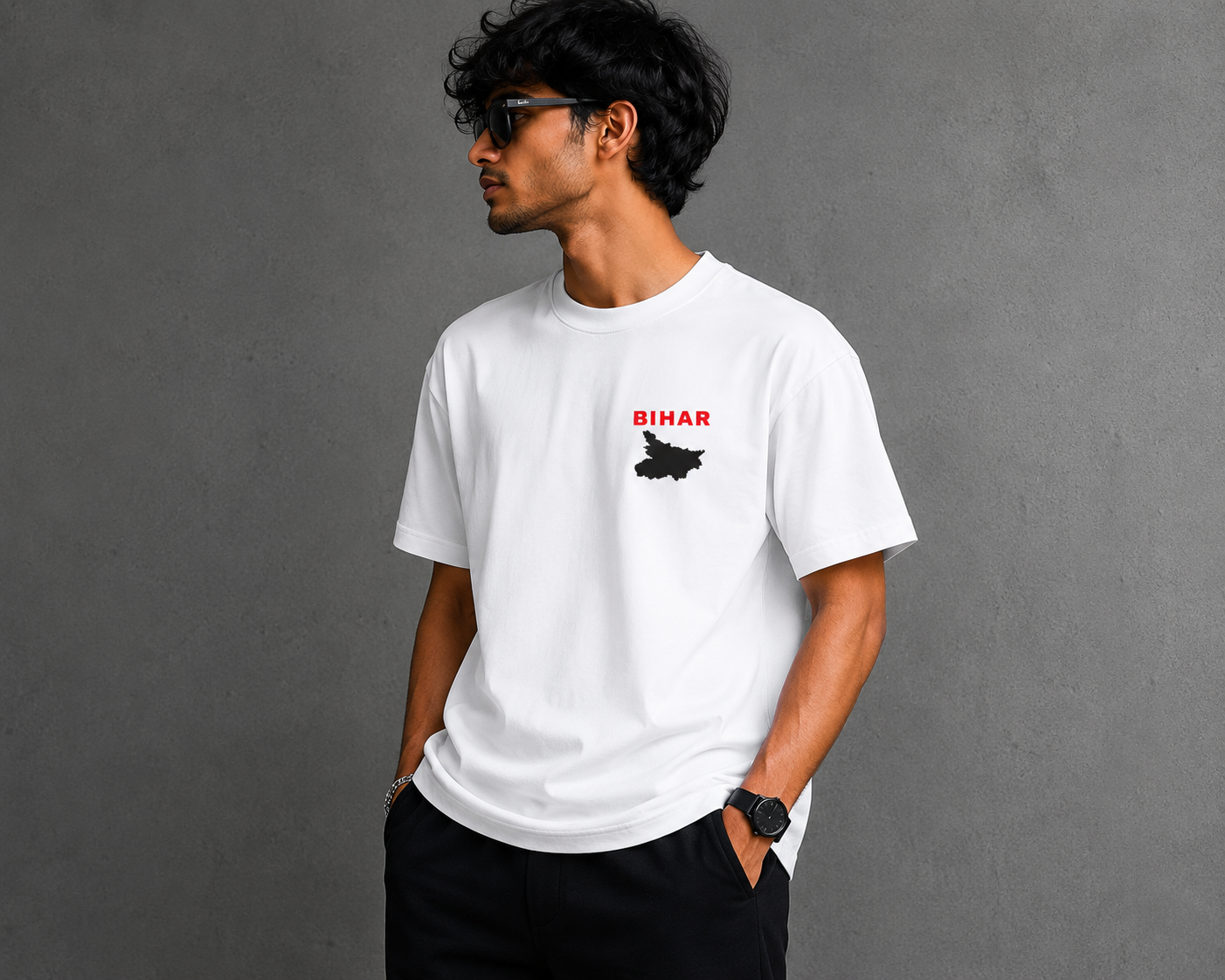 nalanda mindset oversized black t-shirt | premium bihar streetwear
