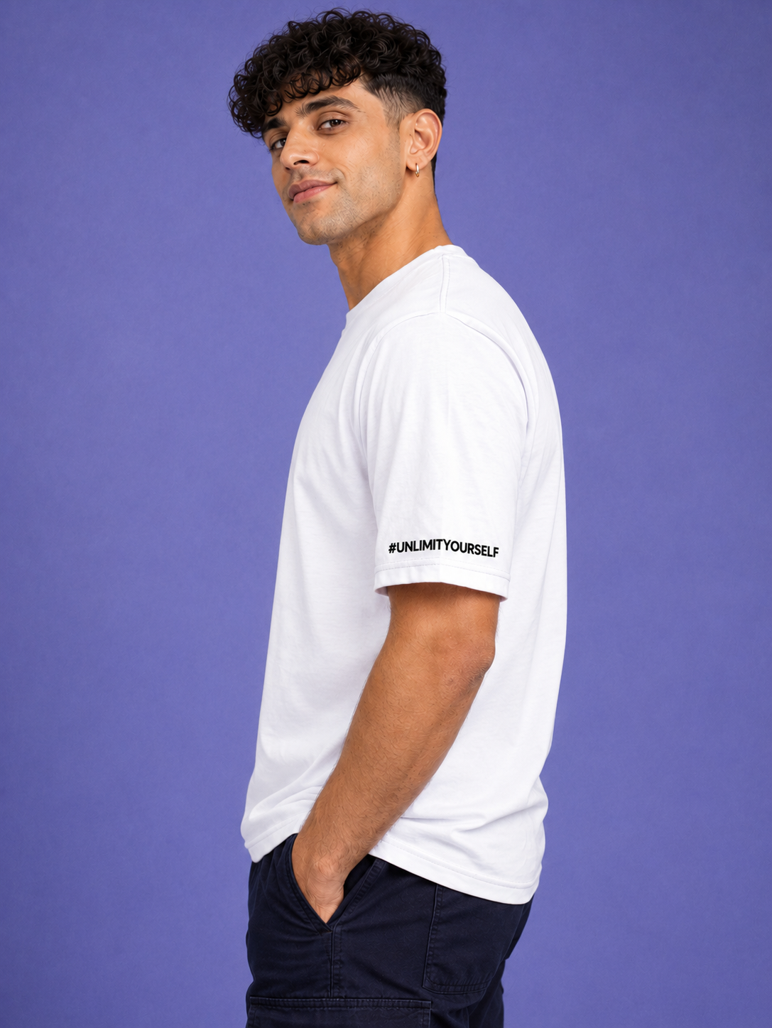 positive hearts crew oversized t-shirt | white graphic cotton tee