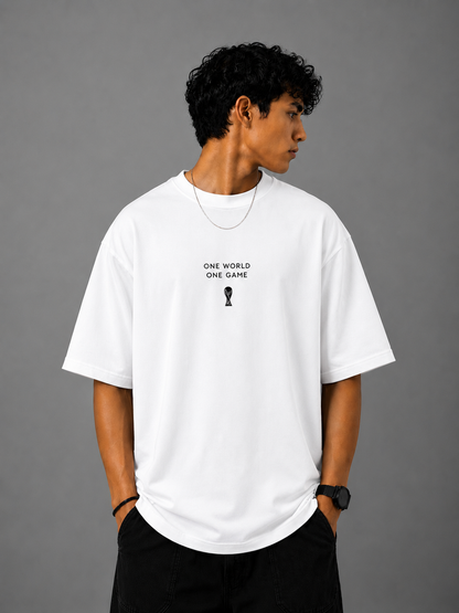 Football World Game Graphic Tee – White