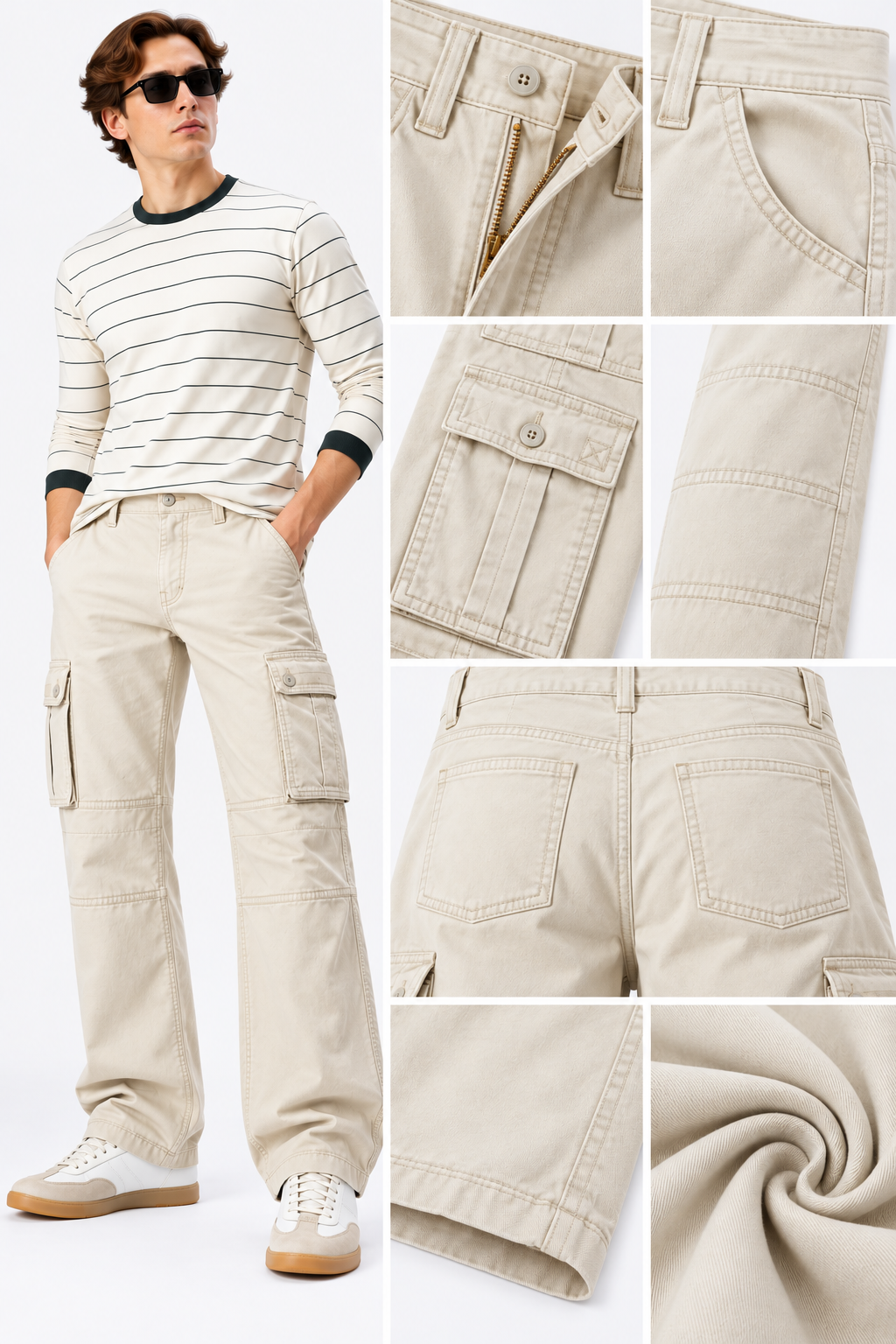 men's off white 6 pocket straight cargo pants|the divine