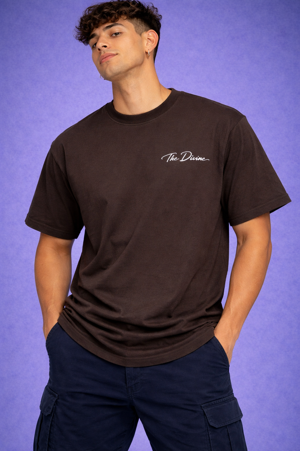 Men’s Graphic Printed T-Shirt – Brown “Darbhanga 07” Casual Streetwear Tee