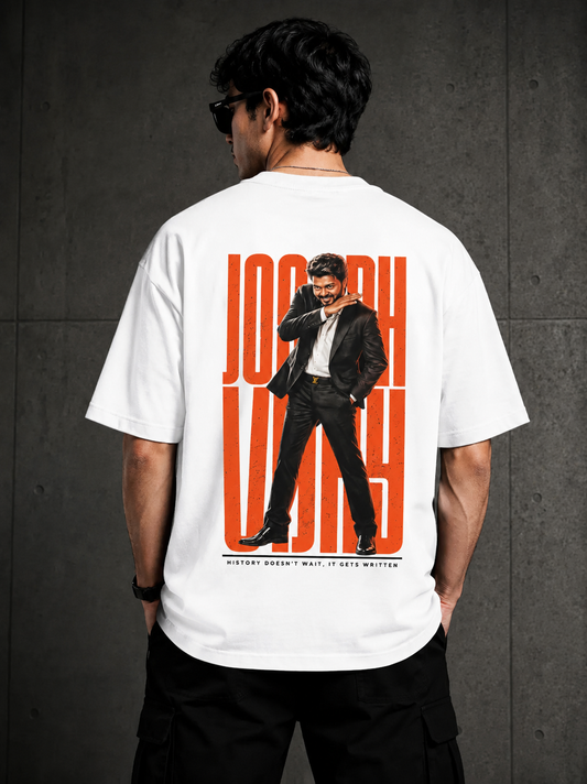 Joseph Vijay Oversized T-Shirt | Fan Graphic Back Print Tee