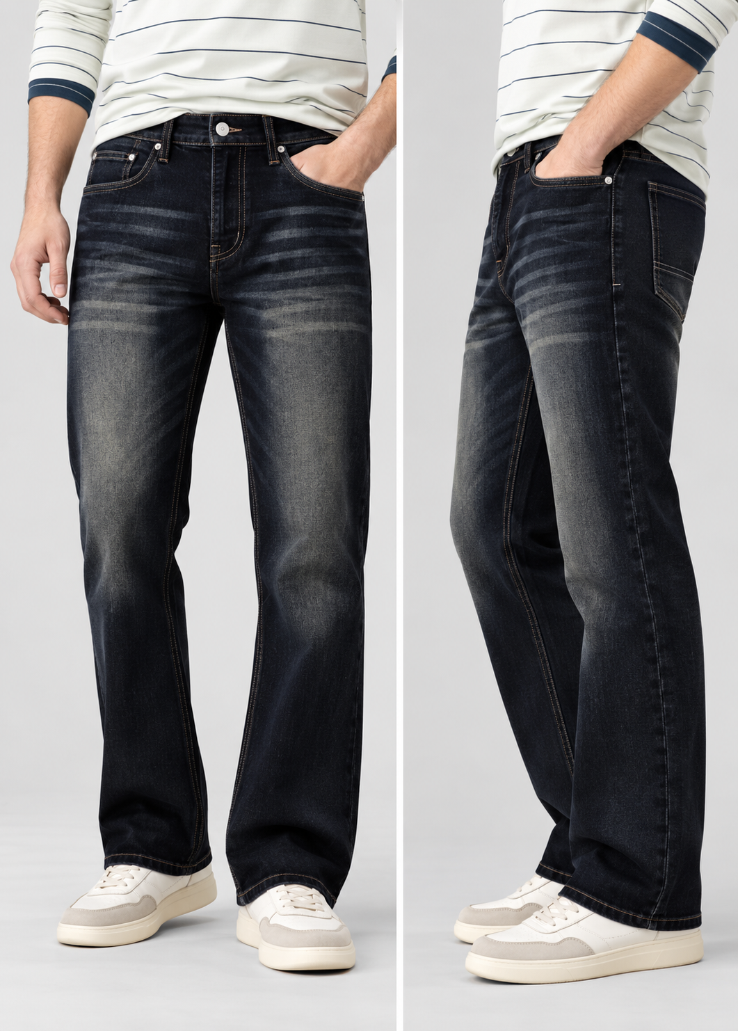 men’s charcoal black washed faded straight-fit jeans | the divine