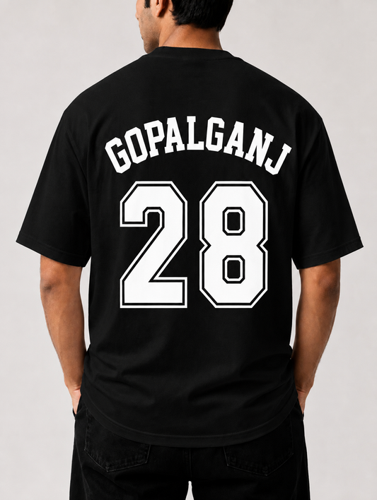 Gopalganj 28 Oversized Back Print T-Shirt | Unisex Streetwear | Premium Cotton | White