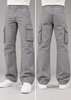 Men's Grey 6 Pocket Straight Cargo Pants|THE DIVINE