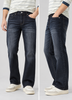 Men’s Dark Blue Washed Faded Straight-Fit Jeans | THE DIVINE