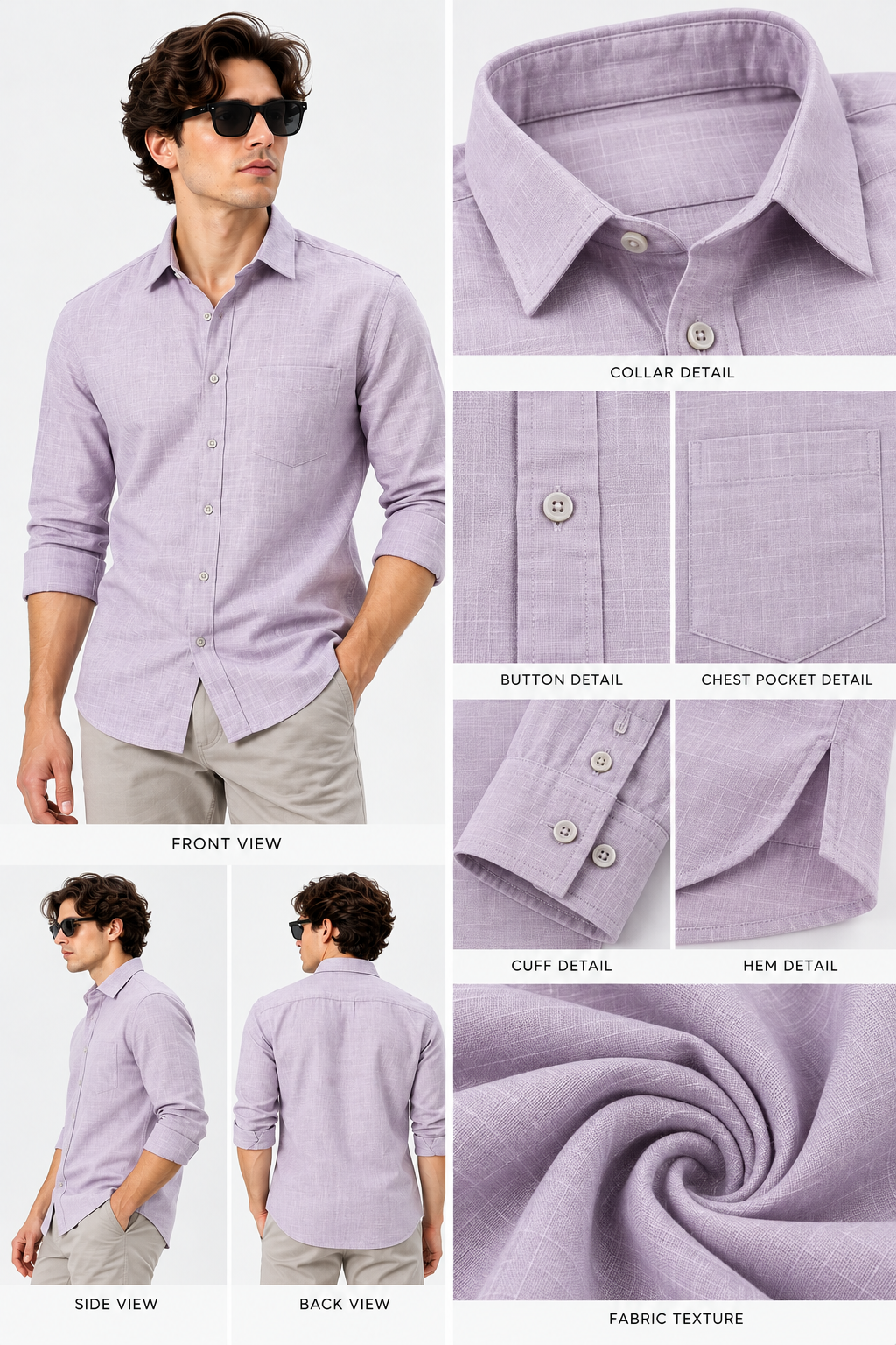 men's light lavender linen shirt regular fit|the divine