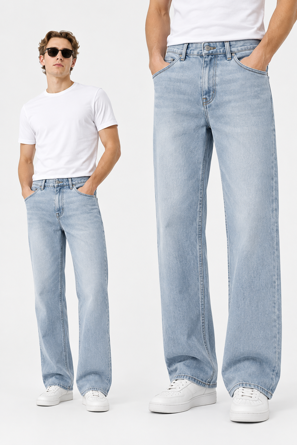 men's light ice blue baggy jeans | the divine