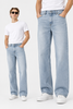 Men's Light Ice Blue Baggy Jeans | THE DIVINE