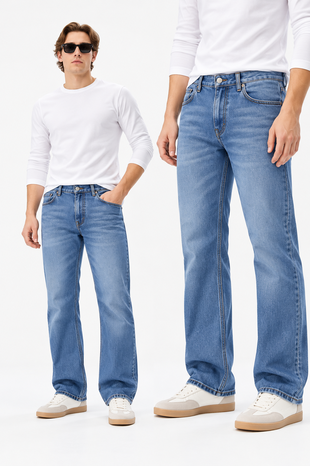 men's blue straight fit denim jeans| the divine
