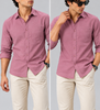 Men's Dusty Rose Pink Linen Shirt Regular Fit|THE DIVINE