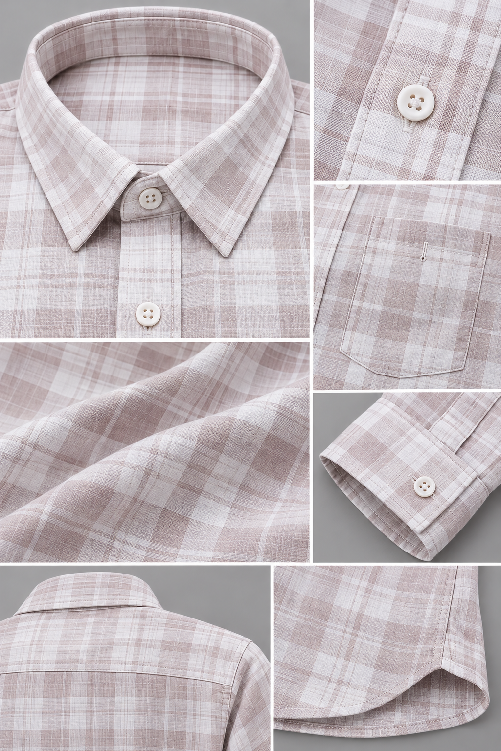 men's dusty pink & white check cotton shirt | the divine