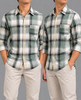 Men’s Sage Green & Cream Check Cotton Shirt | THE DIVINE