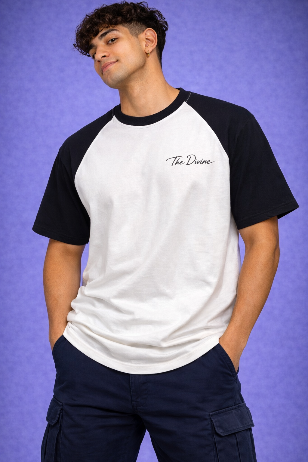Men’s Urban Streetwear Graphic Printed Raglan T-Shirt – “Divine” Design