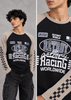 Men’s Black & Beige Colorblock Racing Graphic Waffle T-Shirt |THE DIVINE