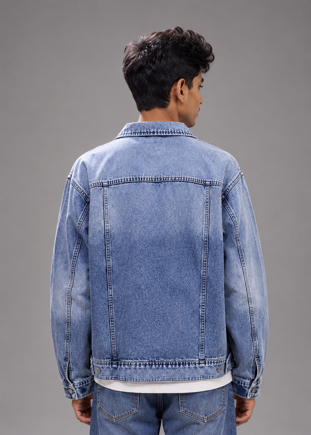 men's blue vintage washed denim jacket|the divine