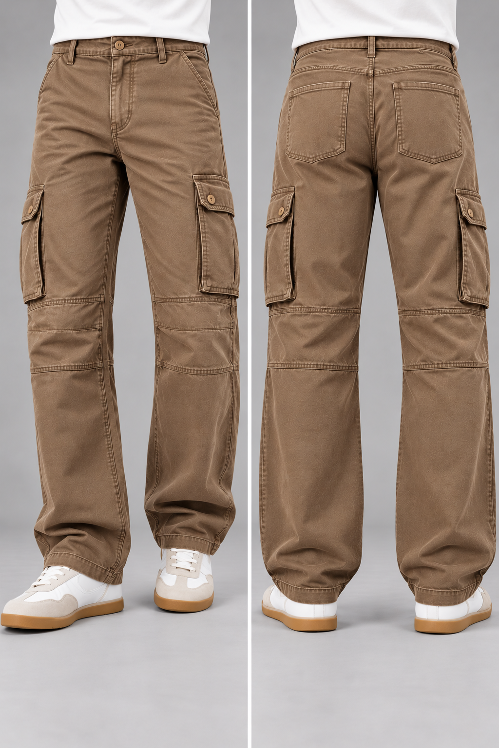 men's light brown 6 pocket straight cargo pants|the divine