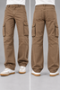Men's Light Brown 6 Pocket Straight Cargo Pants|THE DIVINE