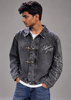 Men's Grey Washed Denim Jacket |THE DIVINE