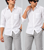 Men's White Linen Shirt Regular Fit|THE DIVINE
